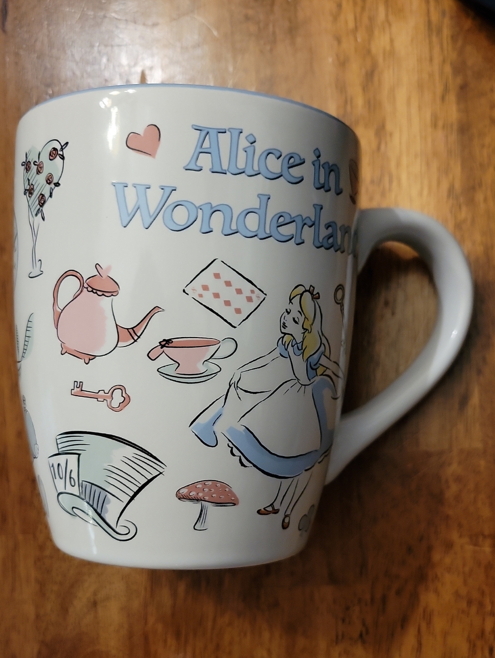 Disney Alice In Wonderland Oversized Mug In White and Light Blue NWOT